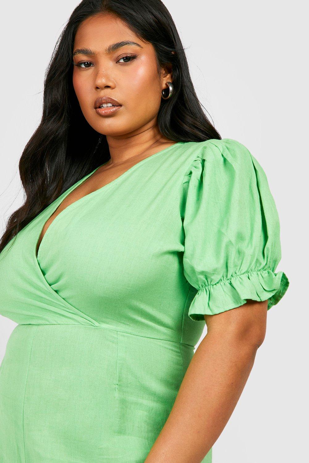 Plus Puff Sleep Wrap Wide Leg Jumpsuit boohoo